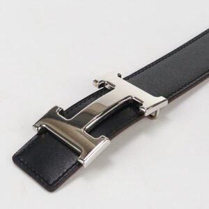 HERMES belt H logo reversible belt Bock Scarf,Togo black/Brown mens(unisex) | AlmaBagz