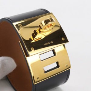 HERMES HE83577 Kelly dog Bangle Calfskin/Buy Now Black Women | AlmaBagz