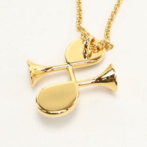 HERMES Necklace Col H Necklace Gold Plated, Vaud Swift gold Women | AlmaBagz