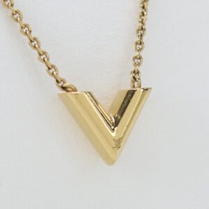 LOUIS VUITTON M61083 Necklace ・ Essential V Necklace metal gold Women | AlmaBagz