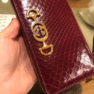 Gucci Zumi Horse Bit Zip Around Wallet in Burgundy | AlmaBagz