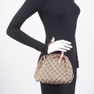 Gucci Dome Bag Supreme Print / Brown Canvas Mini | AlmaBagz