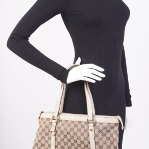 Gucci Abbey Shoulder Bag Supreme Print / White Canvas Small | AlmaBagz