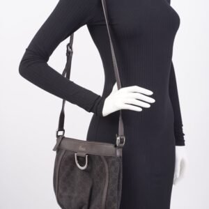 Gucci D Ring Shoulder Bag Black Supreme Canvas | AlmaBagz
