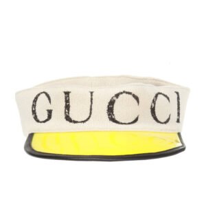Gucci Yellow Vinyl Visor with Banded Handband | AlmaBagz