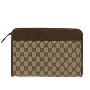 Gucci GG Canvas Clutch Bag PVC Leather Beige 014.122.6063.4021  yk7734 | AlmaBagz