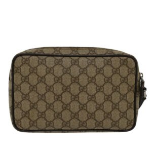 Gucci GG Canvas Clutch Bag PVC Leather Beige 73956  yk7760 | AlmaBagz